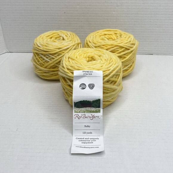 Red Barn Yarn Hand Painted Yellow Wool Mohair 125 yds 4 oz Bulky Lot of 3 - Picture 1 of 5